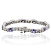 Image 4 : 14KT White Gold 5.20ctw Tanzanite and Diamond Bracelet