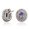 Image 2 : 14KT White Gold 1.40ctw Tanzanite and Diamond Earrings