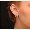 Image 3 : 14KT White Gold 1.40ctw Tanzanite and Diamond Earrings