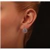 Image 4 : 14KT White Gold 1.40ctw Tanzanite and Diamond Earrings