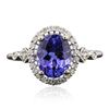 Image 1 : 14KT White Gold 2.18ct Tanzanite and Diamond Ring