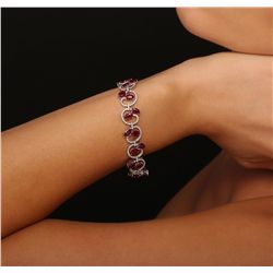 14KT White Gold 15.67ctw Ruby and Diamond Bracelet