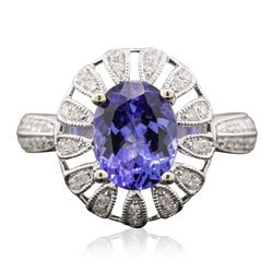 14KT White Gold 2.13ct Tanzanite and Diamond Ring