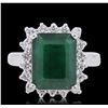 Image 3 : 14KT White Gold 5.24ct Emerald and Diamond Ring