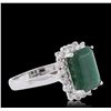 Image 4 : 14KT White Gold 5.24ct Emerald and Diamond Ring