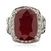 Image 3 : 14KT White Gold 17.63ct Ruby and Diamond Ring