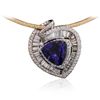 Image 3 : 14KT Two-Tone Gold 10.88ct Tanzanite and Diamond Pendant With Chain