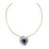 Image 4 : 14KT Two-Tone Gold 10.88ct Tanzanite and Diamond Pendant With Chain