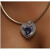 Image 5 : 14KT Two-Tone Gold 10.88ct Tanzanite and Diamond Pendant With Chain