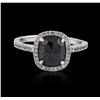 Image 3 : 14KT White Gold 1.92ctw Black Diamond Ring