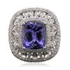 Image 1 : 14KT White Gold 4.41ct Tanzanite and Diamond Ring