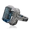 Image 4 : 14KT White Gold 16.86ct Blue Topaz and Diamond Ring