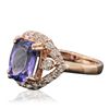 Image 2 : 14KT Rose Gold 2.95ct Tanzanite and Diamond Ring