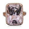 Image 3 : 14KT Rose Gold 17.12ct Kunzite and Diamond Ring