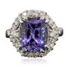 Image 1 : 14KT White Gold 5.51ct Tanzanite and Diamond Ring