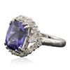 Image 2 : 14KT White Gold 5.51ct Tanzanite and Diamond Ring