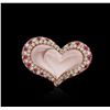 Image 3 : 14KT Rose Gold 13.01ct Rose Quartz, Ruby and Diamond Ring