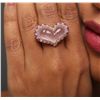 Image 6 : 14KT Rose Gold 13.01ct Rose Quartz, Ruby and Diamond Ring