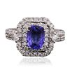 Image 1 : 14KT White Gold 1.61ct Tanzanite and Diamond Ring