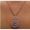 Image 5 : 14KT White Gold 2.73ct Sapphire and Diamond Necklace