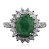Image 3 : 14KT White Gold 2.07ct Emerald and Diamond Ring