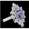 Image 4 : 14KT White Gold 2.45ct Tanzanite and Diamond Ring