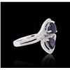 Image 4 : 18KT White Gold 0.96ctw Sapphire and Diamond Ring
