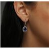 Image 5 : 14KT White Gold 3.70ctw Tanzanite and Diamond Earrings