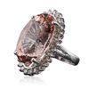 Image 4 : 14KT White Gold 23.72ct Morganite and Diamond Ring