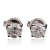 Image 1 : 14KT White Gold 1.40ctw Diamond Stud Earrings