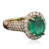 Image 4 : 14KT Yellow Gold 2.13ct Emerald and Diamond Ring