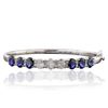 Image 3 : 14KT White Gold 5.76ctw Sapphire and Diamond Bracelet