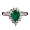 Image 3 : 14KT White Gold 1.30ct Emerald and Diamond Ring