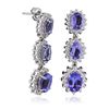 Image 4 : 14KT White Gold 8.52ctw Tanzanite and Diamond Earrings