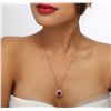 Image 2 : 14KT Rose Gold 2.25ct Tourmaline and Diamond Pendant With Chain