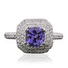 Image 1 : 18KT White Gold 1.44ct Tanzanite and Diamond Ring
