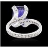 Image 7 : 14KT White Gold 5.67ct Tanzanite and Diamond Ring