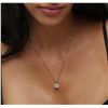 Image 2 : 14KT White Gold 1.18ctw Diamond Pendant With Chain