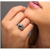 Image 1 : 18KT White Gold 3.60ctw Black Diamond Ring