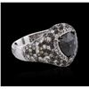 Image 4 : 18KT White Gold 3.60ctw Black Diamond Ring