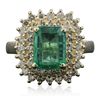 Image 3 : 14KT Yellow Gold 1.96ct Emerald and Diamond Ring