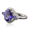 Image 4 : 14KT White Gold 3.62ctw Tanzanite and Diamond Ring