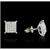 Image 4 : 14KT White Gold 1.70ctw Diamond Earrings