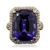 Image 3 : 14KT Yellow Gold 25.04ct Tanzanite and Diamond Ring