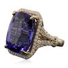 Image 4 : 14KT Yellow Gold 25.04ct Tanzanite and Diamond Ring