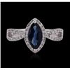 Image 3 : 18KT White Gold 1.32ct Sapphire and Diamond Ring