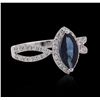 Image 4 : 18KT White Gold 1.32ct Sapphire and Diamond Ring