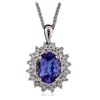 Image 3 : 14KT White Gold 2.67ct Tanzanite and Diamond Pendant With Chain