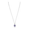 Image 4 : 14KT White Gold 2.67ct Tanzanite and Diamond Pendant With Chain