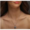 Image 5 : 14KT White Gold 2.67ct Tanzanite and Diamond Pendant With Chain